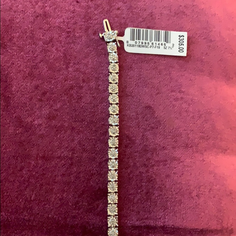 NWT sterling silver 1/4 cttw diamond bracelet - Picture 7 of 7